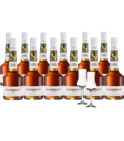 12 X Unterthurner Bauernnusseler 0,7l + 2 Schnapskelche