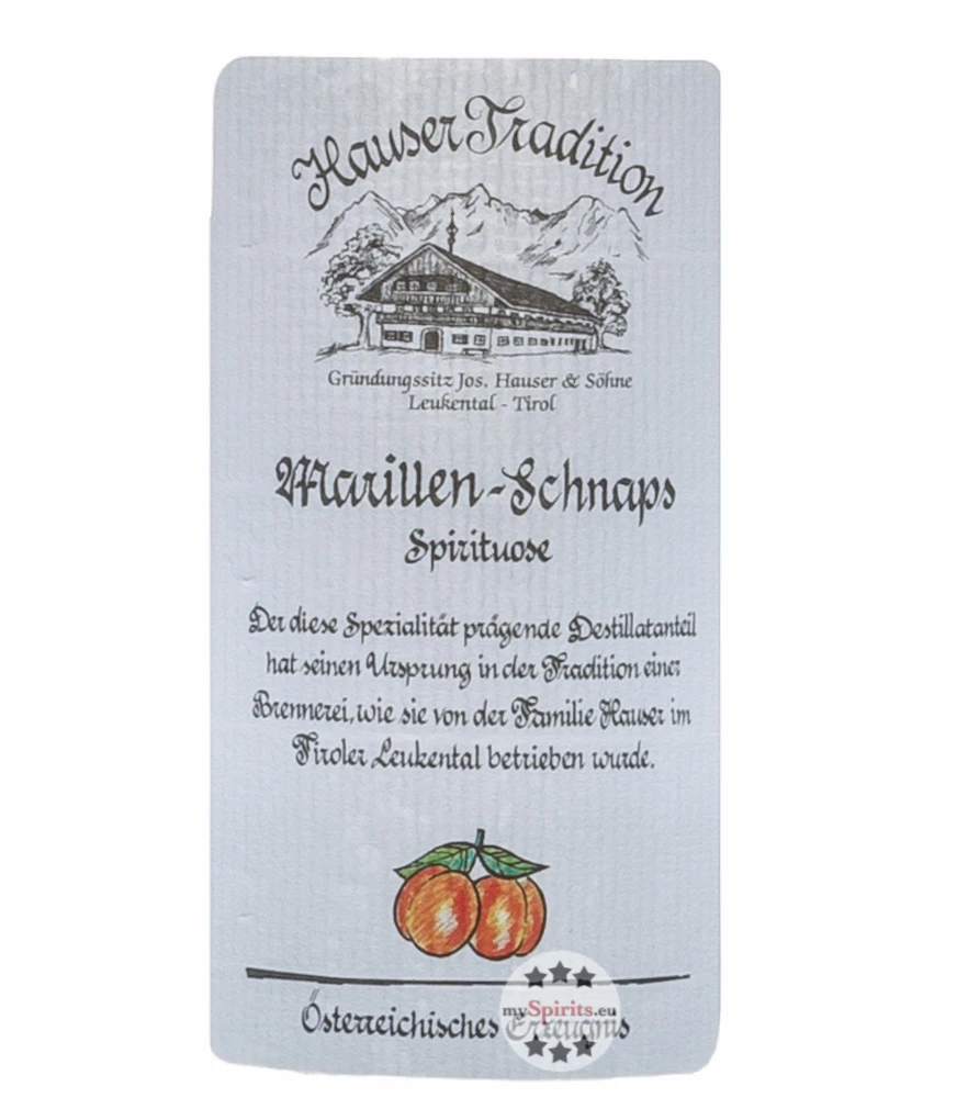 Hauser Marillen Schnaps 1l 2 Hauser Marillen Schnaps 1l – Bild 2