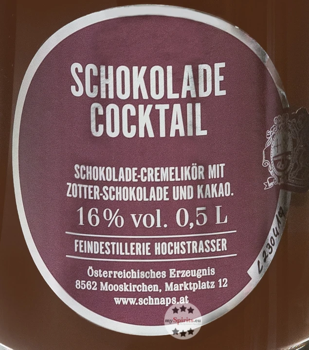 Hochstrasser Schokoladencocktail Likör 2 Hochstrasser Schokoladencocktail Likör – Bild 2