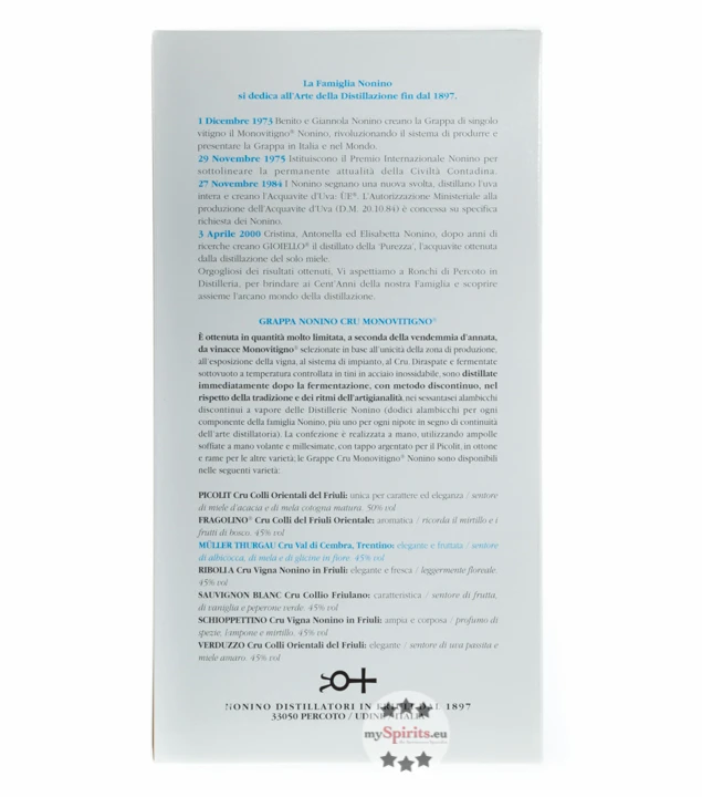 Nonino Grappa Cru Müller-Thurgau 1 L 4 Nonino Grappa Cru Müller-Thurgau 1 L – Bild 4