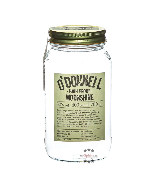 O'Donnell High Proof Moonshine Weizenbrand 1 O'Donnell High Proof Moonshine Weizenbrand
