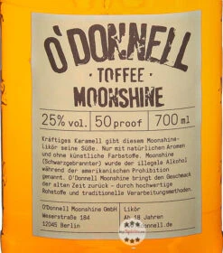 O'Donnell Toffee Moonshine Likör -Spirituosen Angebote Store o donnell toffee moonshine likoer 07 liter 3