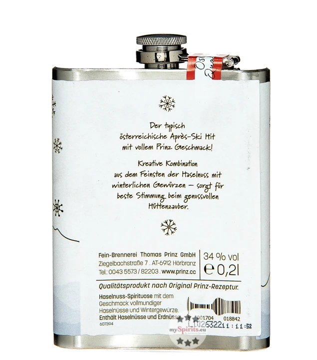 Prinz Flachmann Winter Haselnuss 0,2l 3 Prinz Flachmann Winter Haselnuss 0,2l – Bild 3