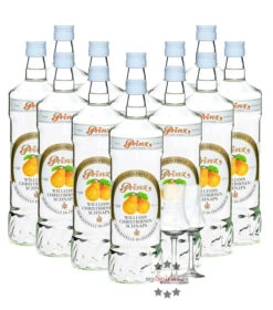 12 X Prinz Williams-Birnen Schnaps + 2 Gratis Schnapskelche